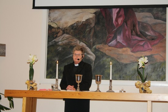 Birgitta Blomqvist höll i nattvardsfirandet